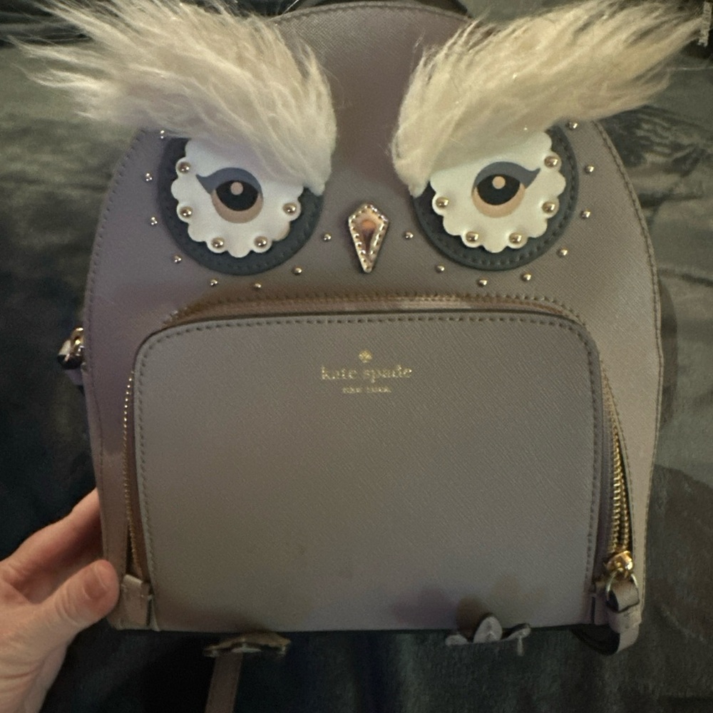 Kate Spade Gray Owl Backpack